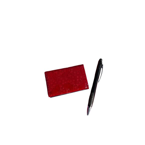 Red Butterfly Retro Small New Card Wallet ID Card Holder Never used Deadstock - Picture 11 of 13